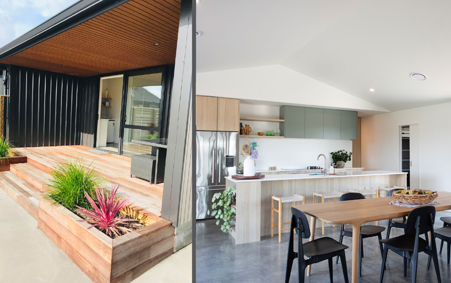 Modern family home — Ahipara, Coloursteel cladding